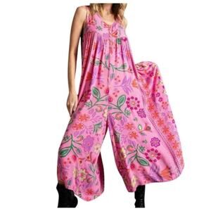 Wide leg floral Jumpsuit Sz XL.